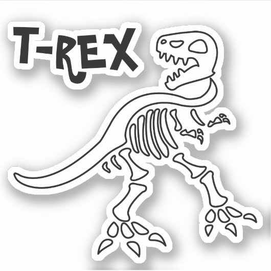 T-REX Skelet Sticker (Voorkant)