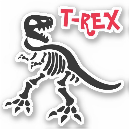 T-REX Skelet Sticker (Voorkant)