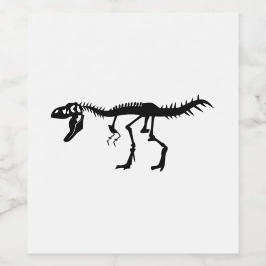 T-Rex skelet Wijn Etiket (Enkel label)