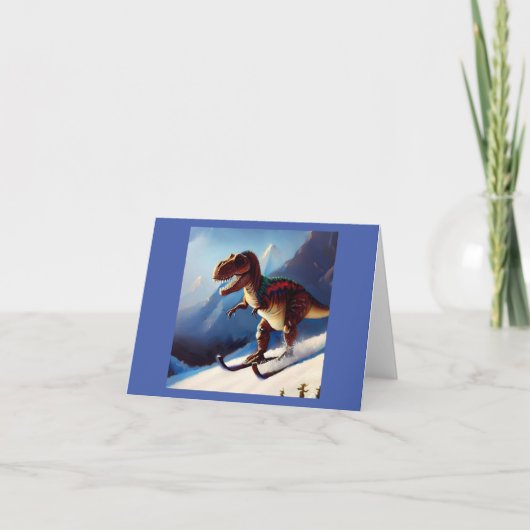 T Rex Skiën Kaart (Voorkant)