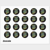 T-rex Sneeuwboarden Dinosaur Snowboard Ronde Sticker (Vel)