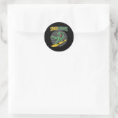 T-rex Sneeuwboarden Dinosaur Snowboard Ronde Sticker (Tas)