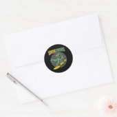 T-rex Sneeuwboarden Dinosaur Snowboard Ronde Sticker (Envelop)