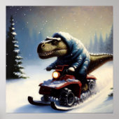 T Rex Sneeuwscooter Poster (Voorkant)