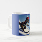 T Rex Snowboarden Koffiemok (Voorkant links)