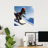 T Rex Snowboarden Poster (Thuiskantoor)