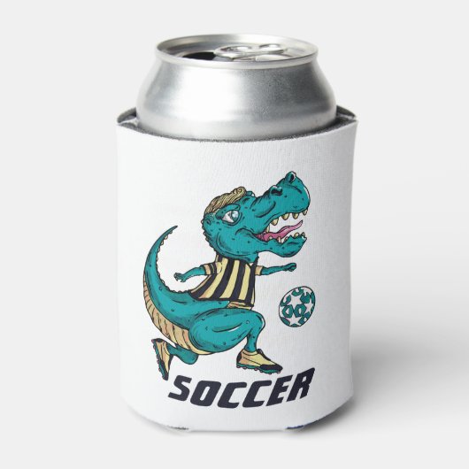 T-Rex Soccer Player-poorten Blikjeskoeler (Blikje Voorkant)