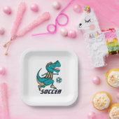 T-Rex Soccer Player-poorten Papieren Bordje (Feest)