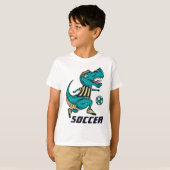 T-Rex Soccer Player-poorten T-shirt (Voorkant volledig)