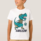 T-Rex Soccer Player-poorten T-shirt (Voorkant)