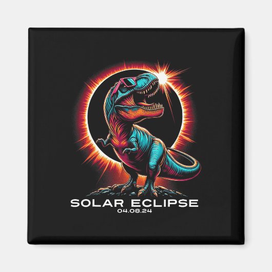 T-rex Solar Eclipse draagt singles april 8 2024 Magneet (Voorkant)