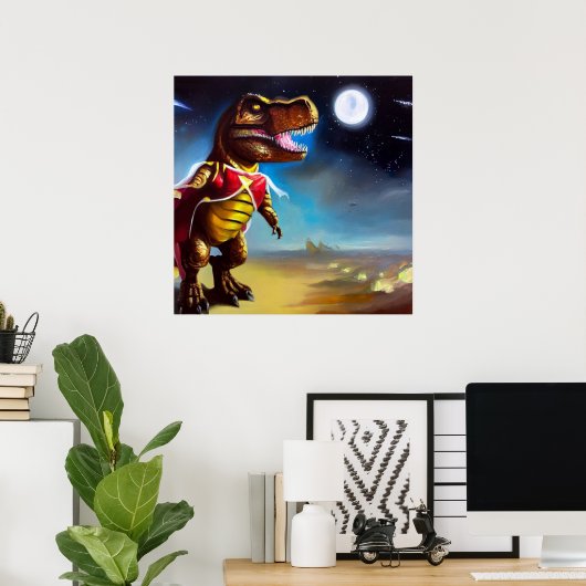T Rex Space Opera Hero Poster (Thuiskantoor)