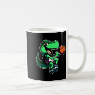 T rex speelt basketbal coach dino trex rex sport koffiemok