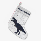 T-Rex Splatter Verf Aangepaste kerststop Kleine Kerstsok (Voorkant (Hangend))