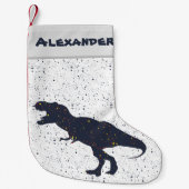 T-Rex Splatter Verf Aangepaste kerststop Kleine Kerstsok (Voorkant)