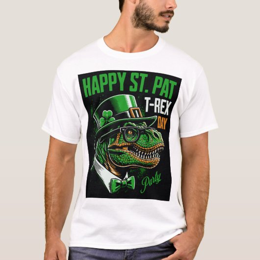 T-rex St Patrick's dag T-shirt (Voorkant)