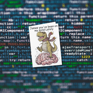 T-Rex staand op een hersenen Kaart