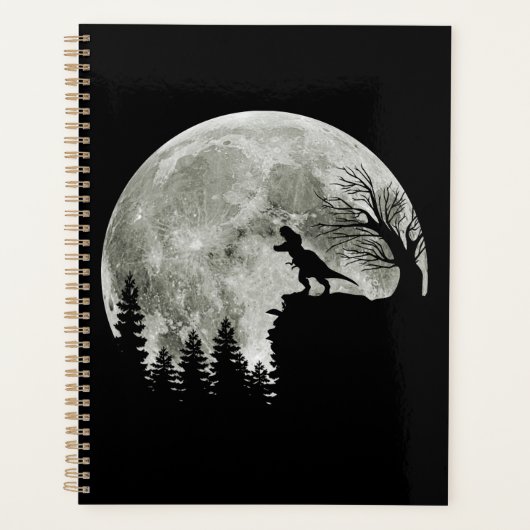 T Rex staande op berg maanlicht Halloween Planner (Voorkant)