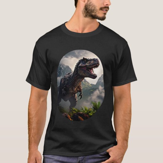T-Rex standing before a rugged T-shirt (Voorkant)