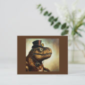 T Rex Steampunk Briefkaart (Staand voorkant)