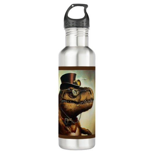 T Rex Steampunk Waterfles (Voorkant)