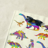 T Rex Stegosaurus Brontosaurus Raptor Dinosaur Art Strandlaken (In situ)