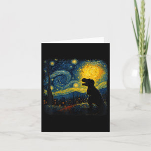 T Rex Sterrennacht Van Gogh Dinosaurus Cadeaus Man Kaart