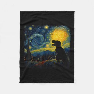 T Rex Sterrennacht Van Gogh Dinosaus geeft Mannen Fleece Deken