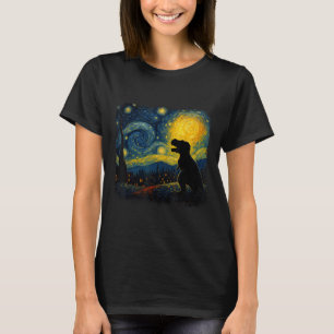 T Rex Sterrennacht Van Gogh Dinosaus geeft Mannen T-shirt