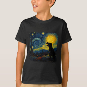 T Rex Sterrennacht Van Gogh Dinosaus geeft Mannen T-shirt