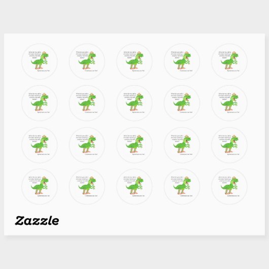 T-rex-stickers Ronde Sticker (Vel)
