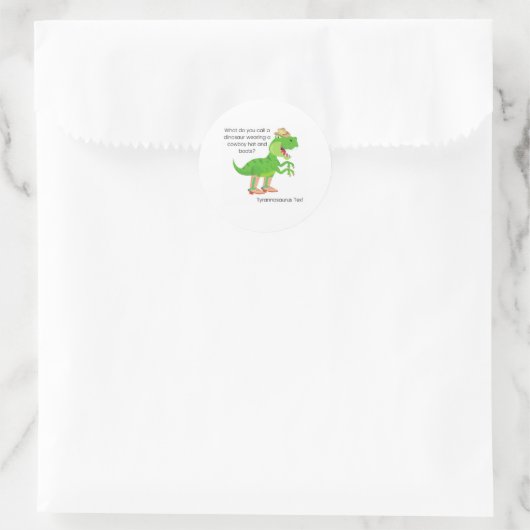 T-rex-stickers Ronde Sticker (Tas)