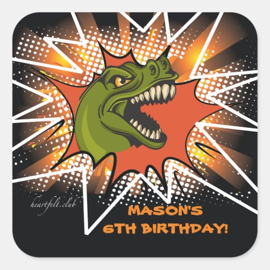 T-REX-stickers Vierkante Sticker (Voorkant)