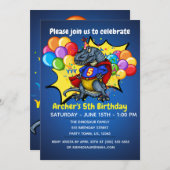 T-Rex Superheld 5th Birthday Kaart (Voorkant / Achterkant)