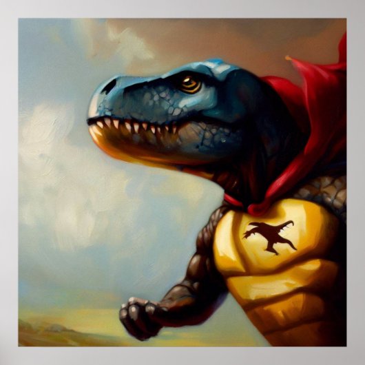 T Rex Superhero Poster (Voorkant)