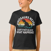 T-Rex T-shirt met grappige tekst 'Dinosauriërs gin (Voorkant)