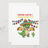 T-Rex Taco Fiesta 1e verjaardag | Beginhoofdstuk Kaart (Voorkant / Achterkant)