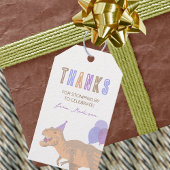 T-Rex Tan Bedankt Dinosaurus Verjaardag Favoriet T Cadeaulabel