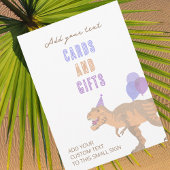 T-Rex Tan Dino 5x7 Portret Bewerkbare Teken Kaart