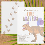 T-Rex Tan Five Asaurus voor elk verjaardagsfeestje Kaart