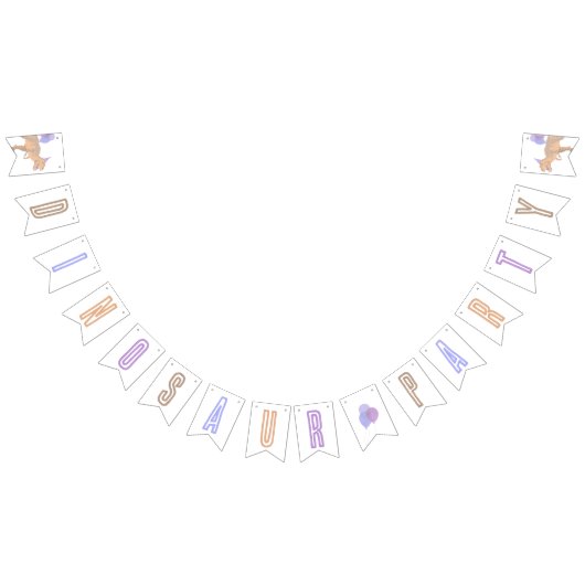 T-Rex Tan Leuke Verjaardag Jurassic Dinosaur Party Vlaggetjes (Alle)