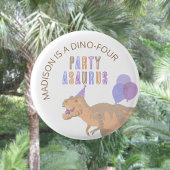 T-Rex Tan Party Asaurus Schattigee Dinosaurus Verj Ronde Button 3,2 Cm