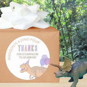 T-rex tan Schattige elke leeftijd dinosaurus Dank  Ronde Sticker