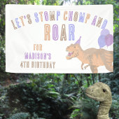 T-Rex Tan Stomp Chomp Roar Dinosaurus Verjaardag Spandoek