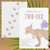 T-Rex Tan Two-Rex Dino Tweede Verjaardag Kaart