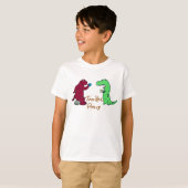 T-Rex Tea Party Shirt - Dinosaurus Verjaardag T-sh (Voorkant volledig)
