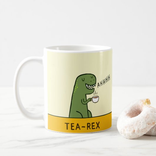 T-Rex Tea Rex grappige Dinosaur Koffiemok (Met donut)