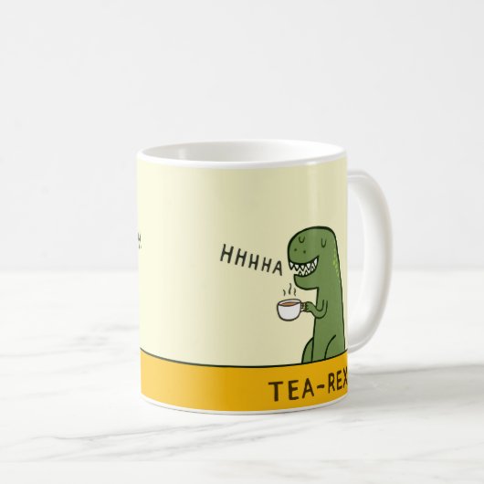 T-Rex Tea Rex grappige Dinosaur Koffiemok (Voorkant rechts)