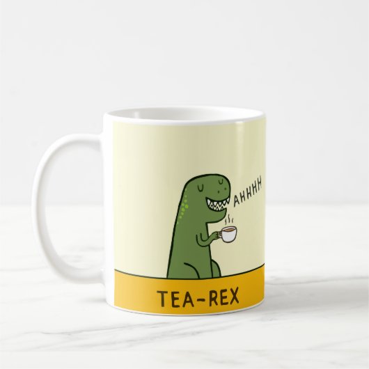 T-Rex Tea Rex grappige Dinosaur Koffiemok (Links)