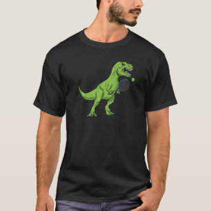 T Rex Tennis Racket and Ball Animal Dinosaur Playi T-shirt